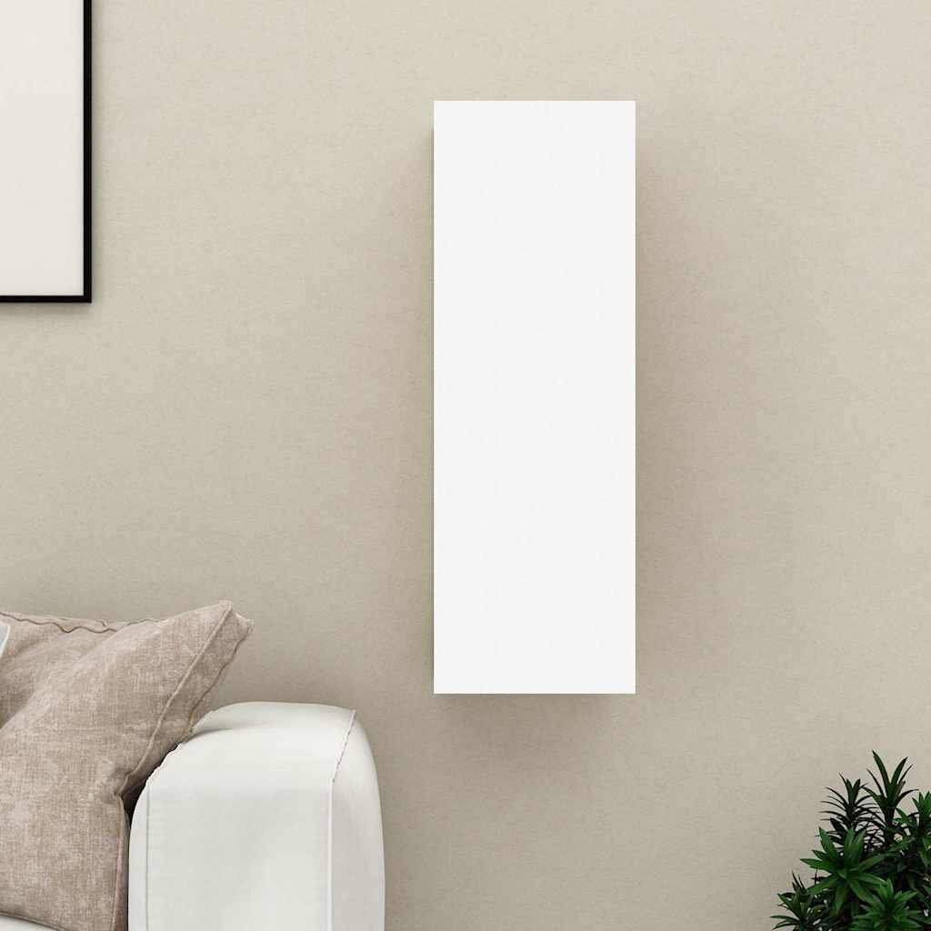 vidaXL ТВ шкаф бял 305x30x90 см инженерно дърво