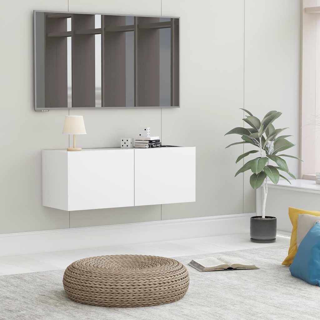 vidaXL ТВ шкаф бял 80x30x30 см инженерно дърво