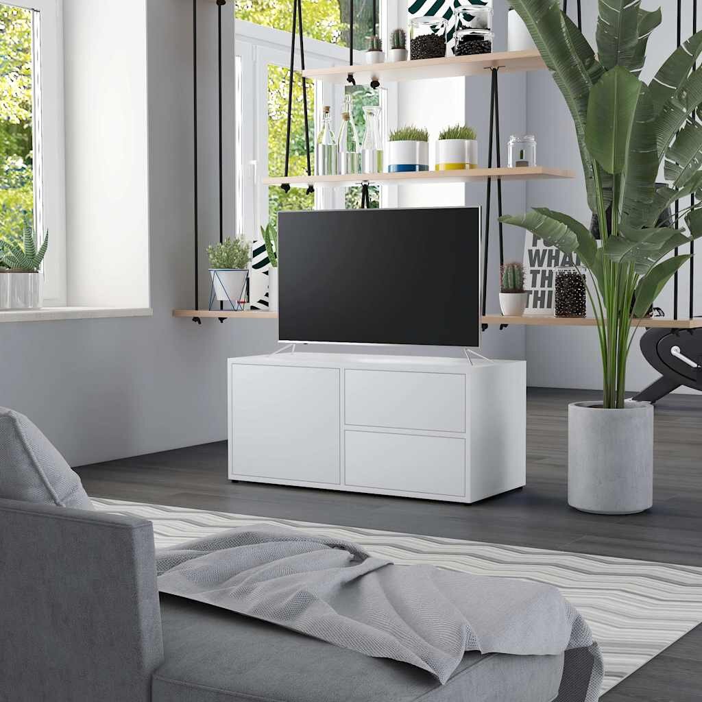 vidaXL ТВ шкаф бял 80x34x36 см инженерно дърво