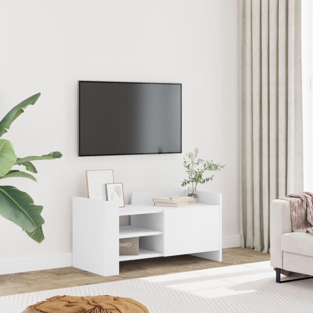 vidaXL ТВ шкаф бял 80x35x40 см инженерно дърво