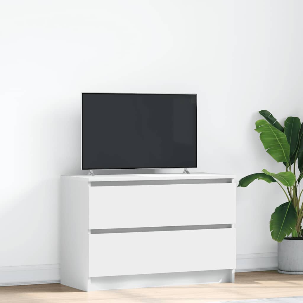 vidaXL ТВ шкаф бял 80x35x54 cm Изработена дървесина