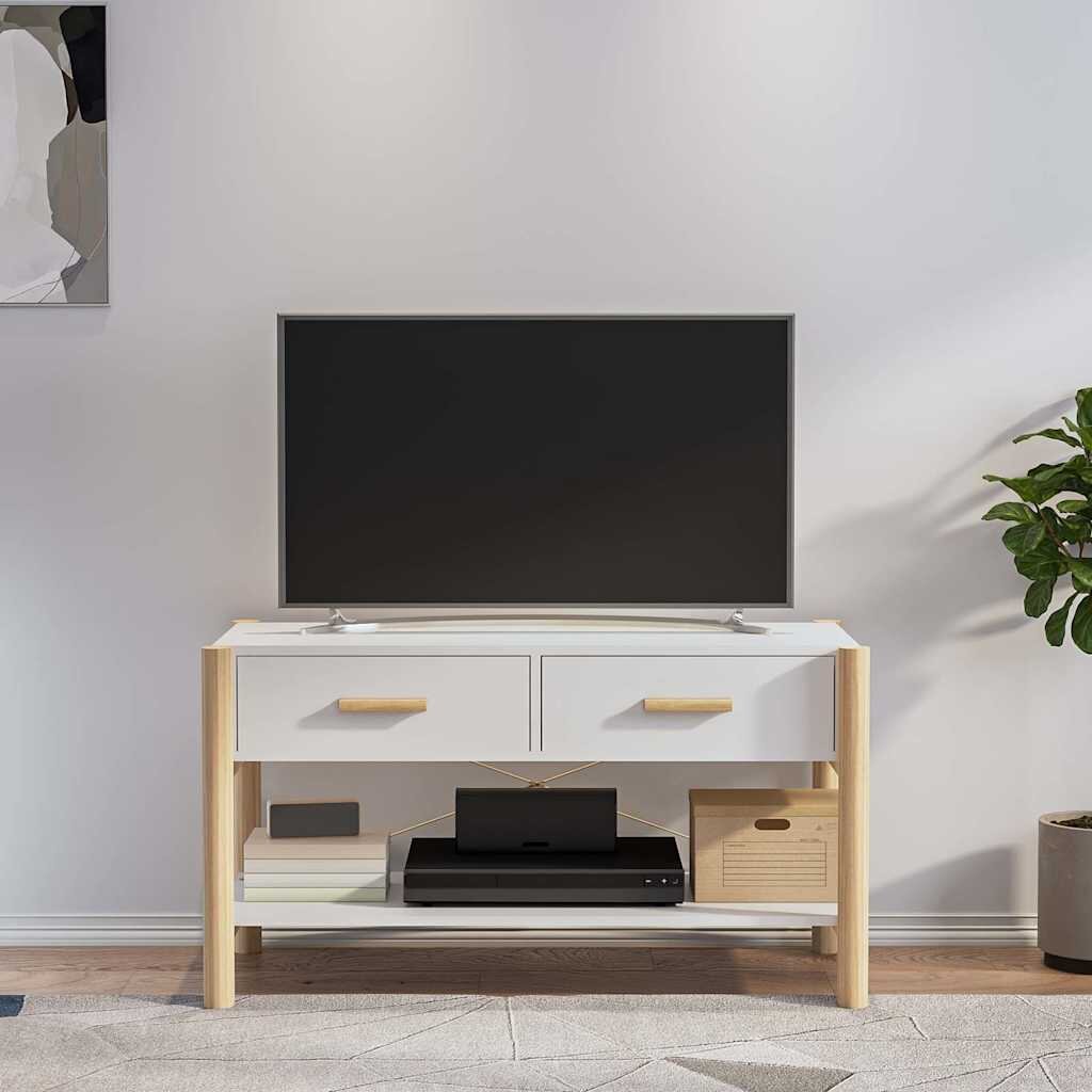 vidaXL ТВ шкаф бял 82x38x45 см инженерно дърво