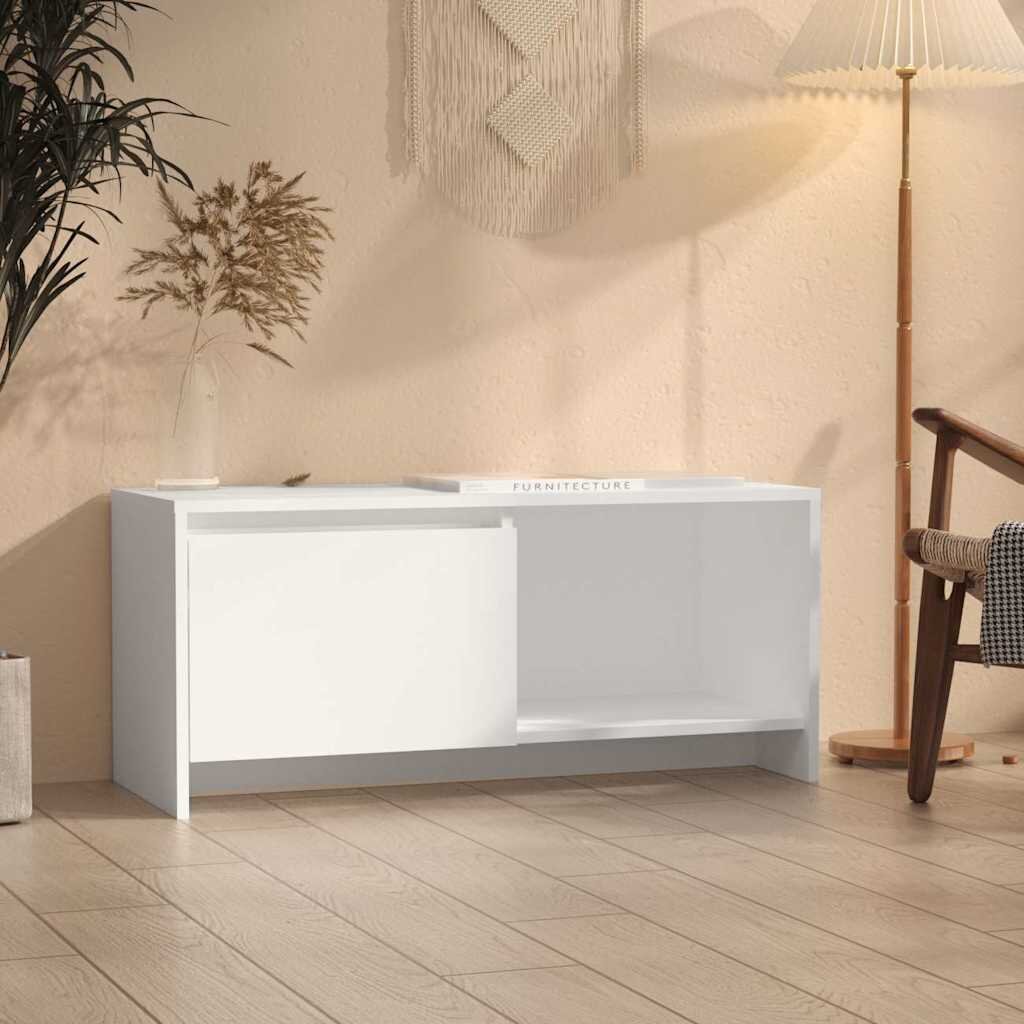 vidaXL ТВ шкаф бял 90x35x40 см инженерно дърво