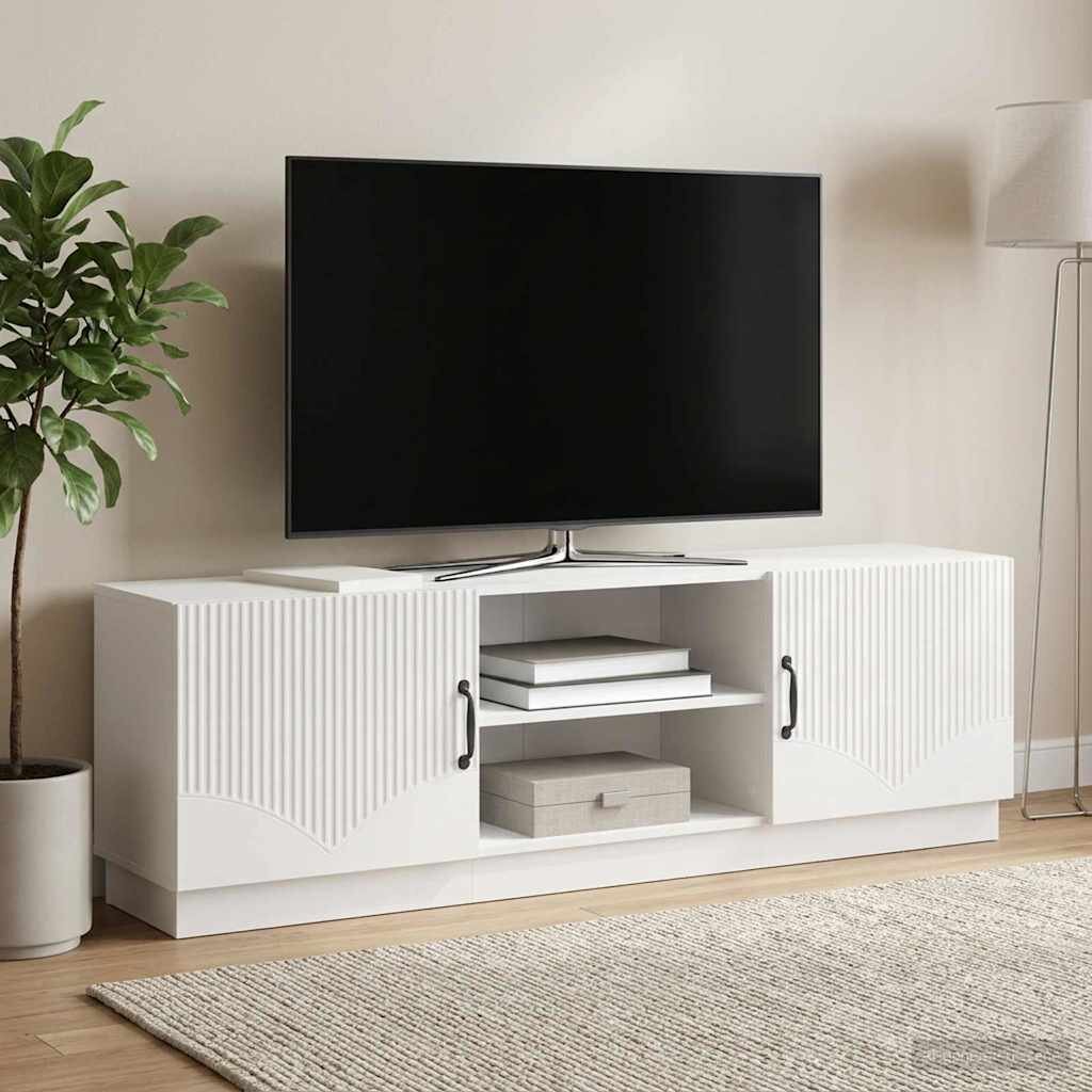 vidaXL ТВ шкаф Бял гланц 150 x 31 x 47 см Инженерна дървесина