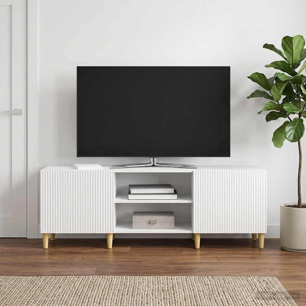 vidaXL ТВ шкаф Бял гланц 150 x 31 x 50 см Инженерна дървесина