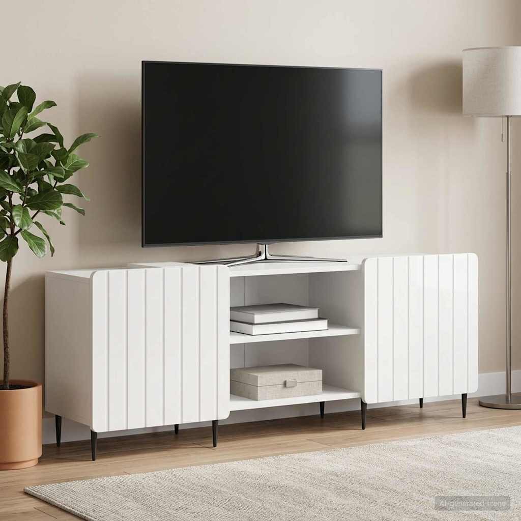 vidaXL ТВ шкаф Бял гланц 150 x 31 x 52 см Инженерна дървесина