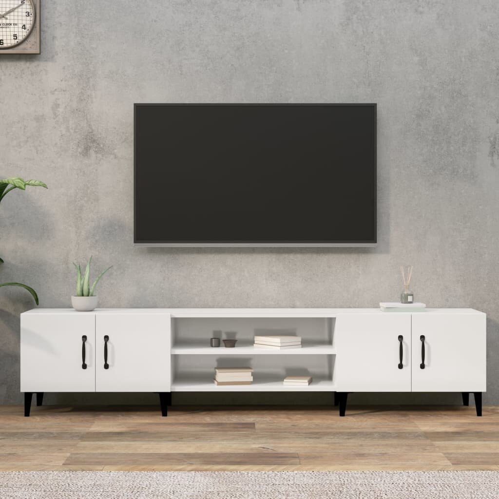 vidaXL ТВ шкаф бял гланц 180x315x40 см инженерно дърво