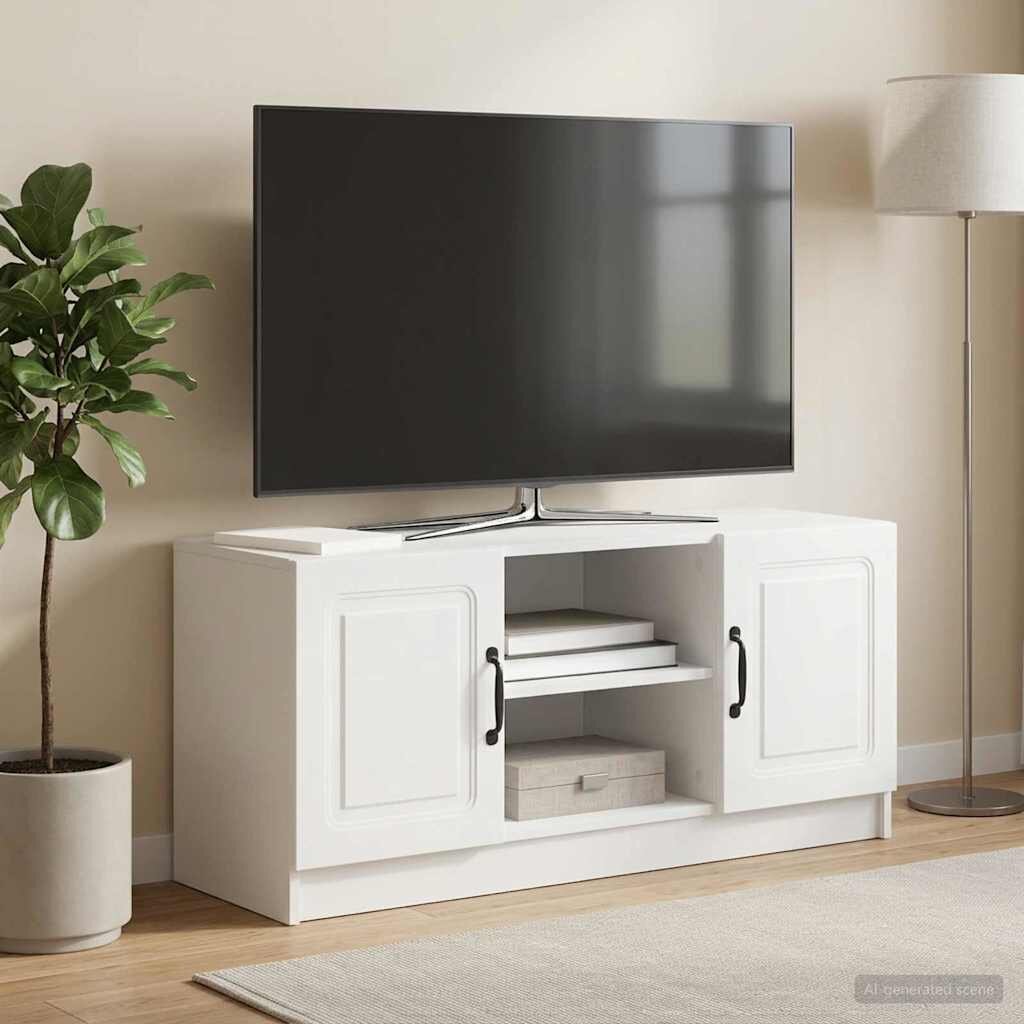 vidaXL ТВ шкаф Бяло 102 x 345 x 47 см Инженерна дървесина