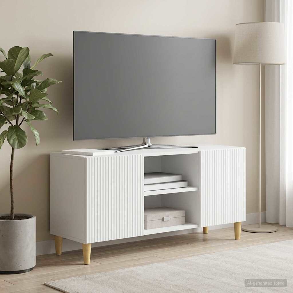 vidaXL ТВ шкаф Бяло 102 x 345 x 50 см Инженерна дървесина