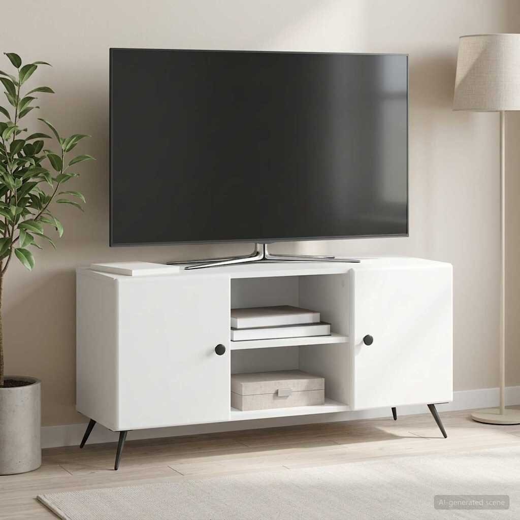 vidaXL ТВ шкаф Бяло 102 x 345 x 50 см Инженерна дървесина