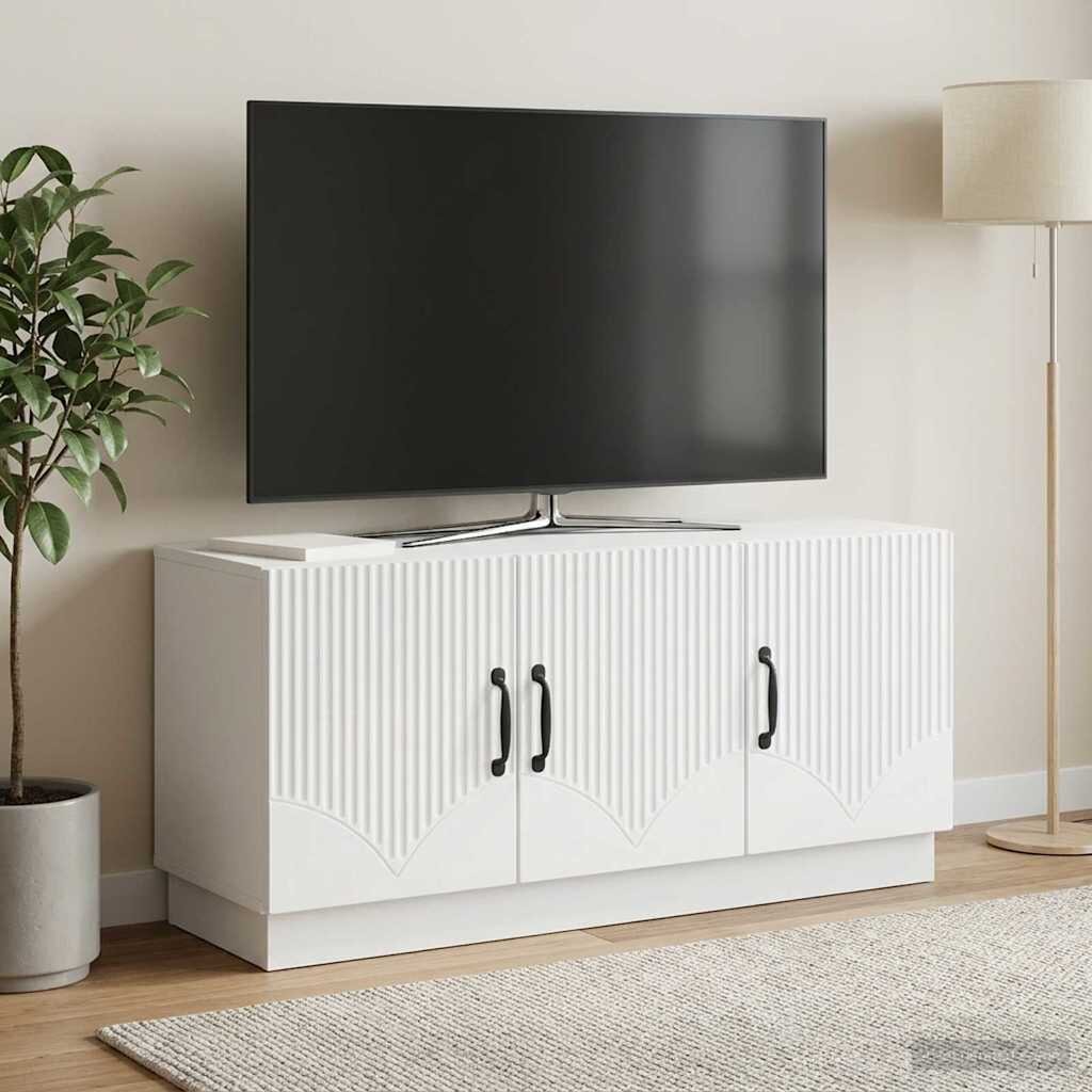 vidaXL ТВ шкаф Бяло 99 x 345 x 47 см Инженерна дървесина
