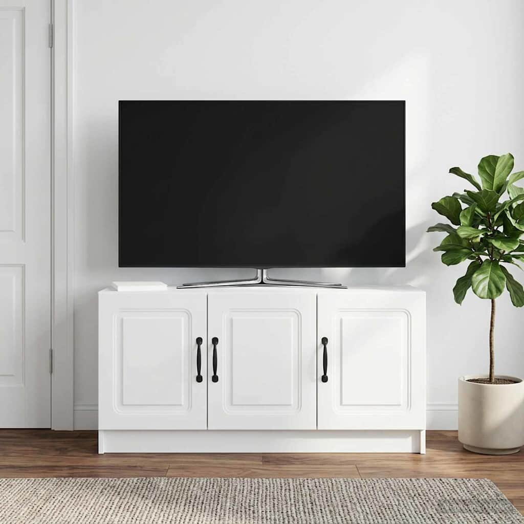 vidaXL ТВ шкаф Бяло 99 x 345 x 47 см Инженерна дървесина
