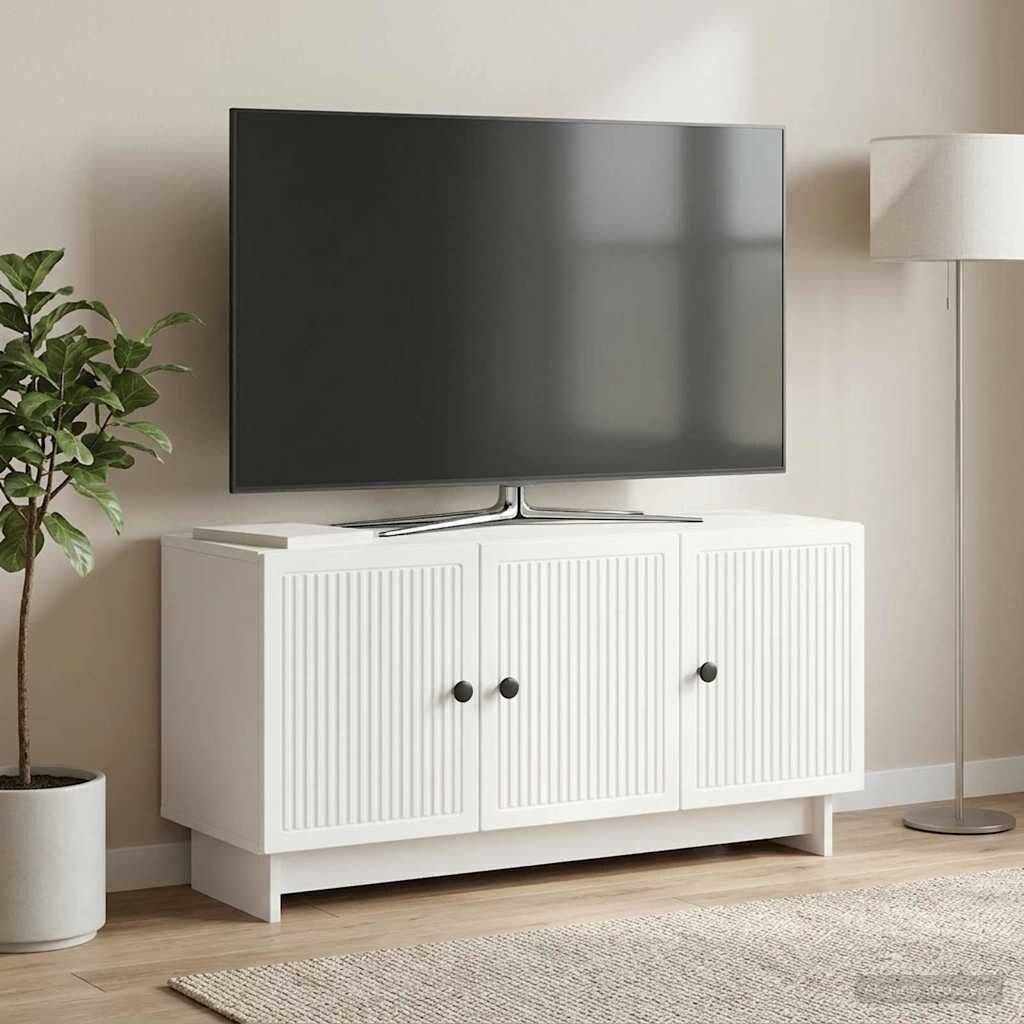 vidaXL ТВ шкаф Бяло 99 x 345 x 50 см Инженерна дървесина