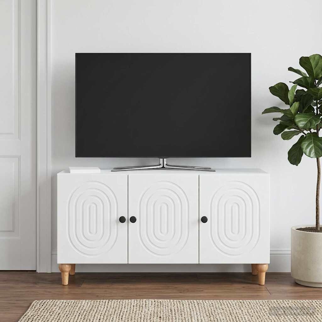 vidaXL ТВ шкаф Бяло 99 x 345 x 50 см Инженерна дървесина
