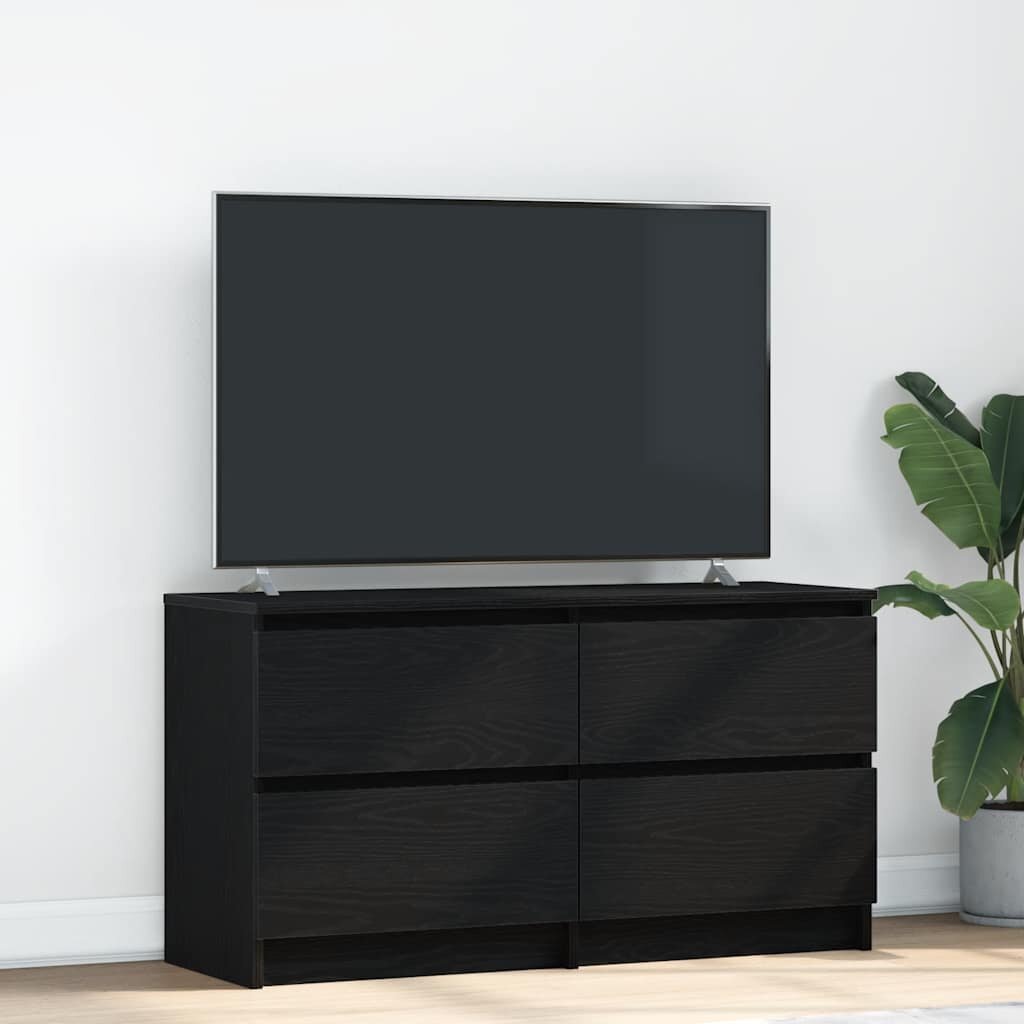vidaXL ТВ шкаф черен 100x35x54 cm Изработена дървесина