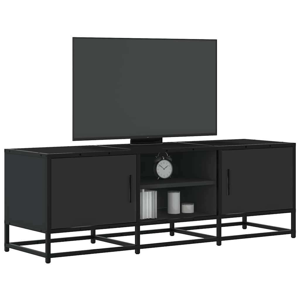 vidaXL ТВ шкаф черен 120x35x41 cm Изработена дървесина и метал
