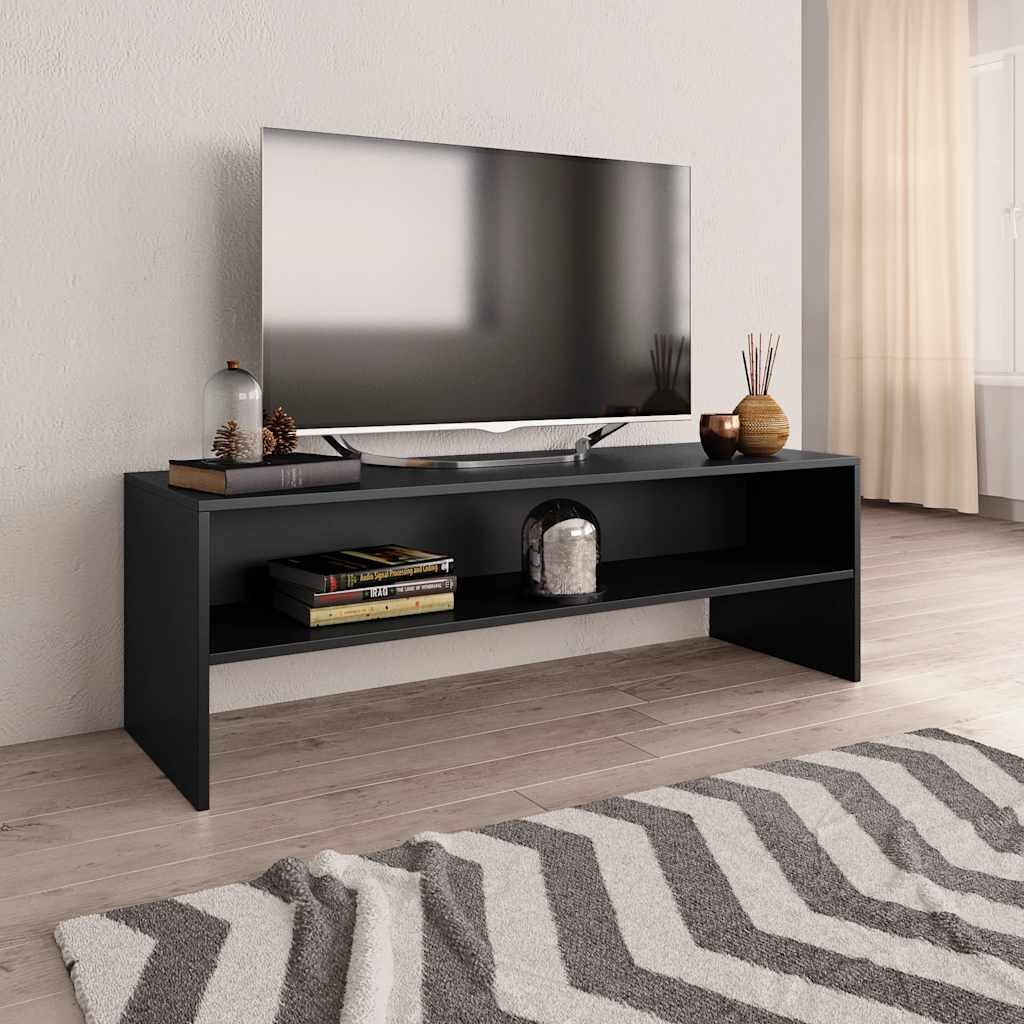 vidaXL ТВ шкаф черен 120x40x40 см инженерно дърво