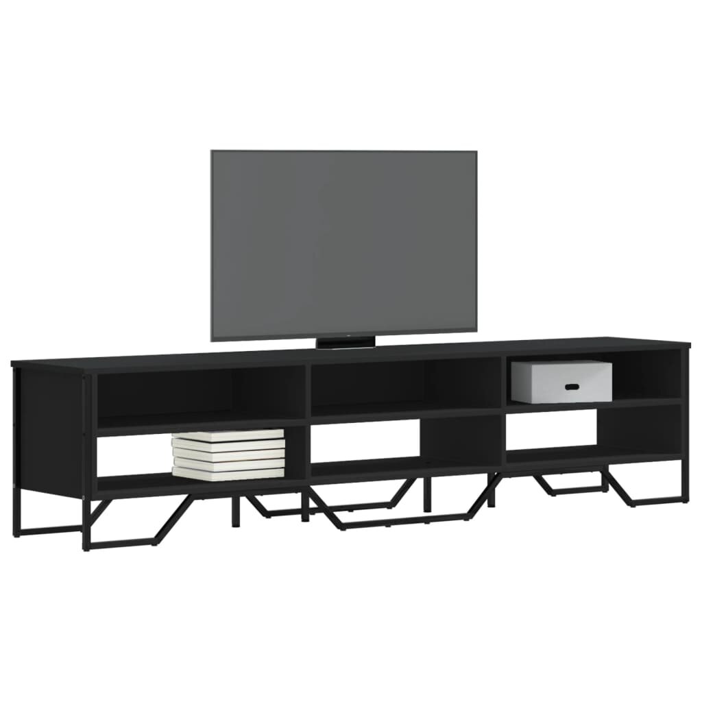 vidaXL ТВ шкаф черен 180x34x41 см инженерно дърво