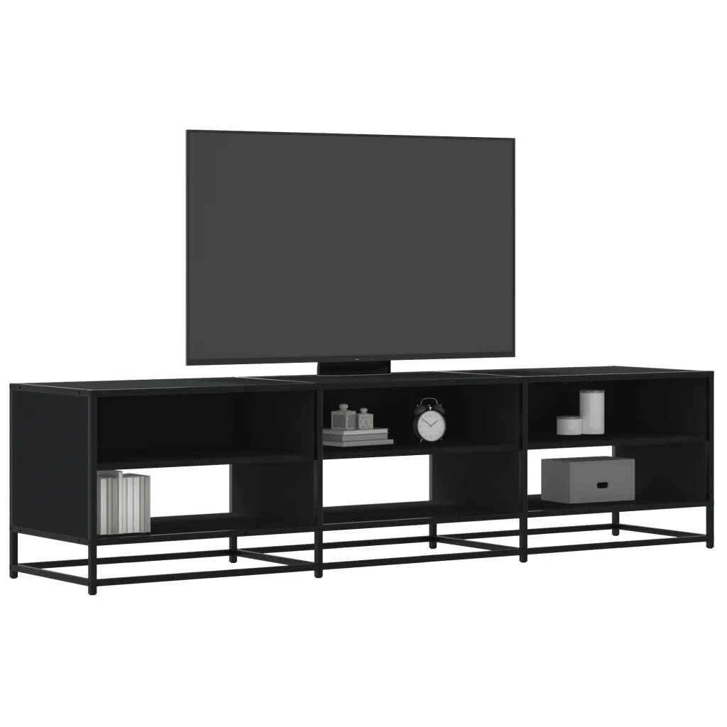 vidaXL ТВ шкаф черен 180x40x46 см инженерно дърво