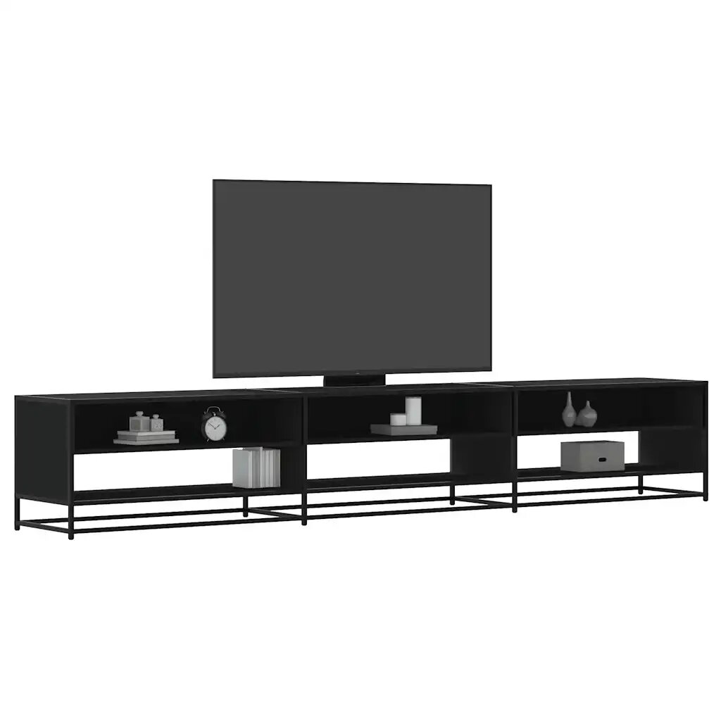 vidaXL ТВ шкаф черен 270x40x46 см ПДЧ