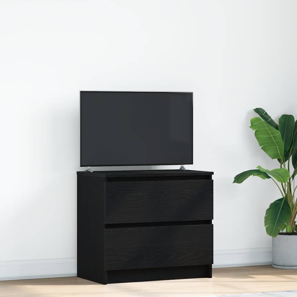 vidaXL ТВ шкаф черен 60x35x54 cm Изработена дървесина