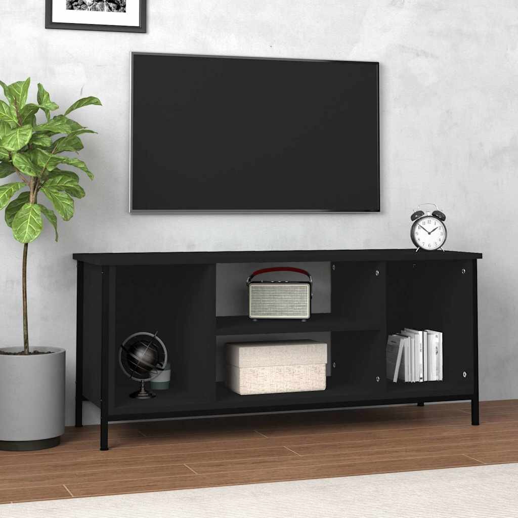 vidaXL ТВ шкаф черен102x35x45 см инженерно дърво