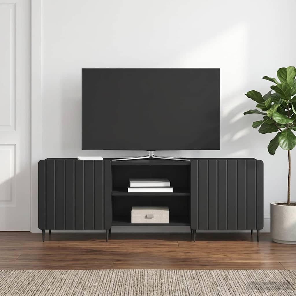 vidaXL ТВ шкаф Черно 150 x 31 x 52 см Инженерна дървесина