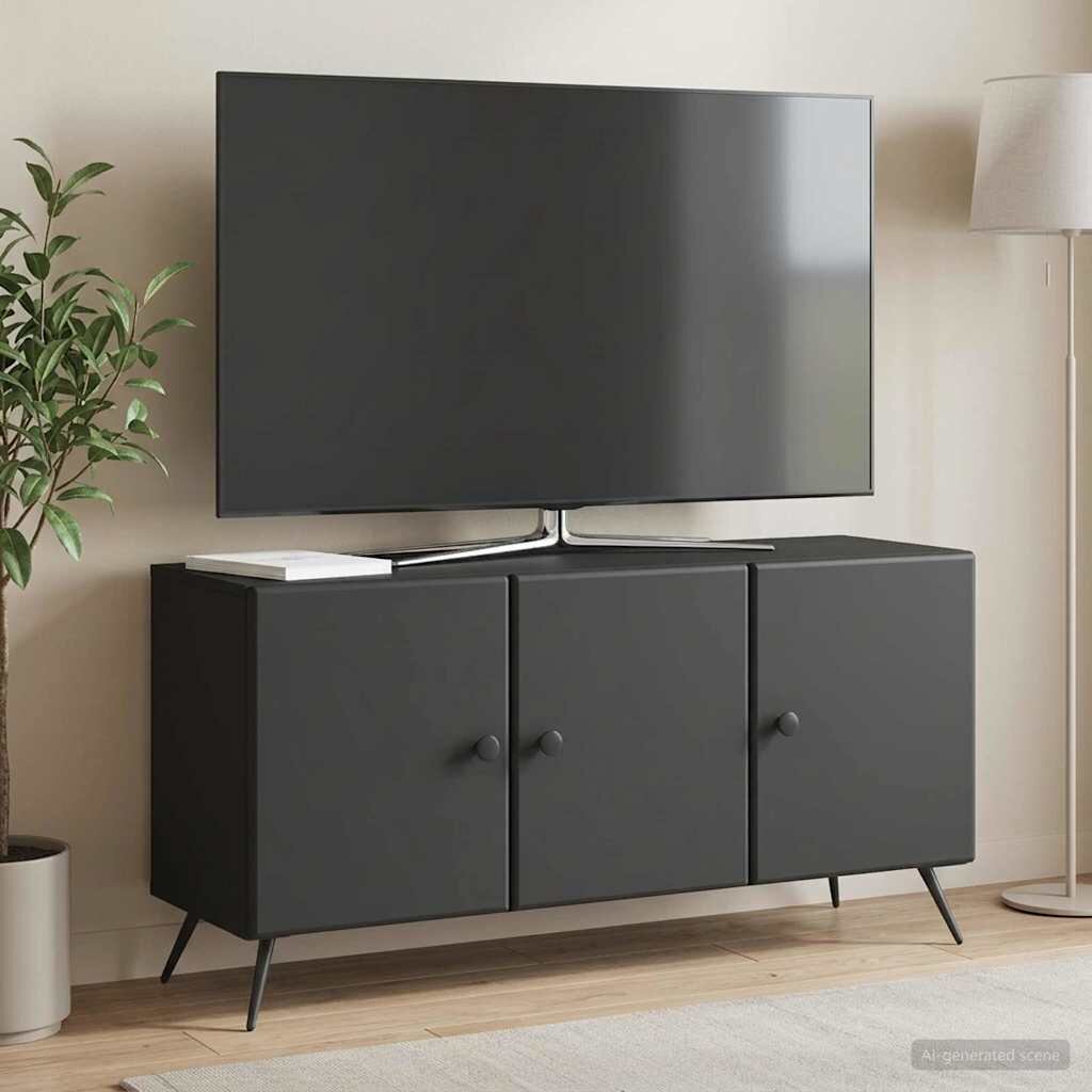 vidaXL ТВ шкаф Черно 99 x 345 x 50 см Инженерна дървесина