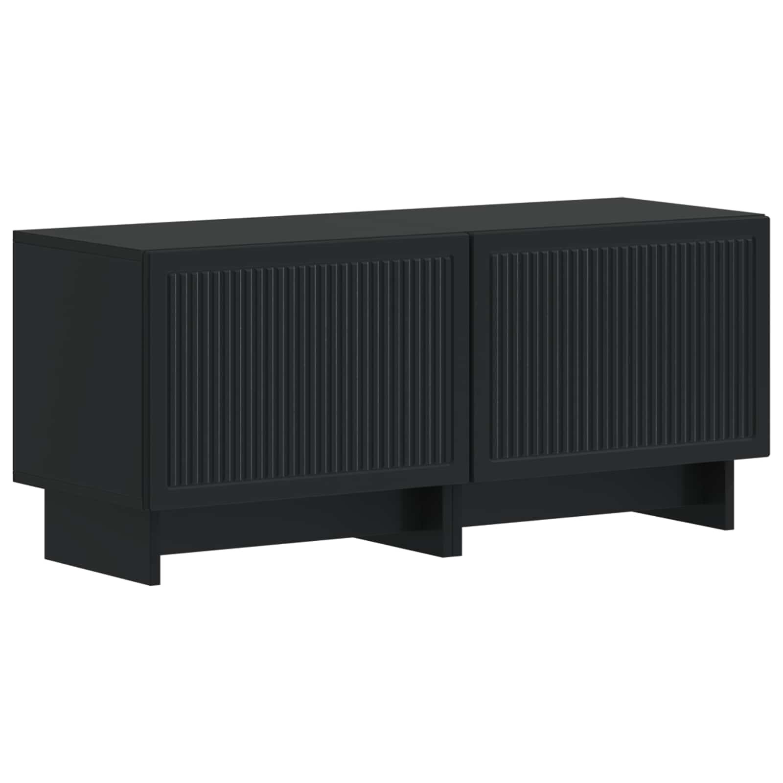 vidaXL ТВ шкаф Черно Инженерна дървесина