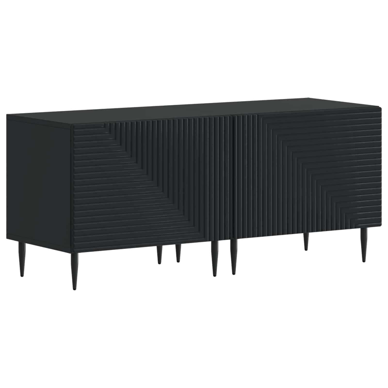 vidaXL ТВ шкаф Черно Инженерна дървесина