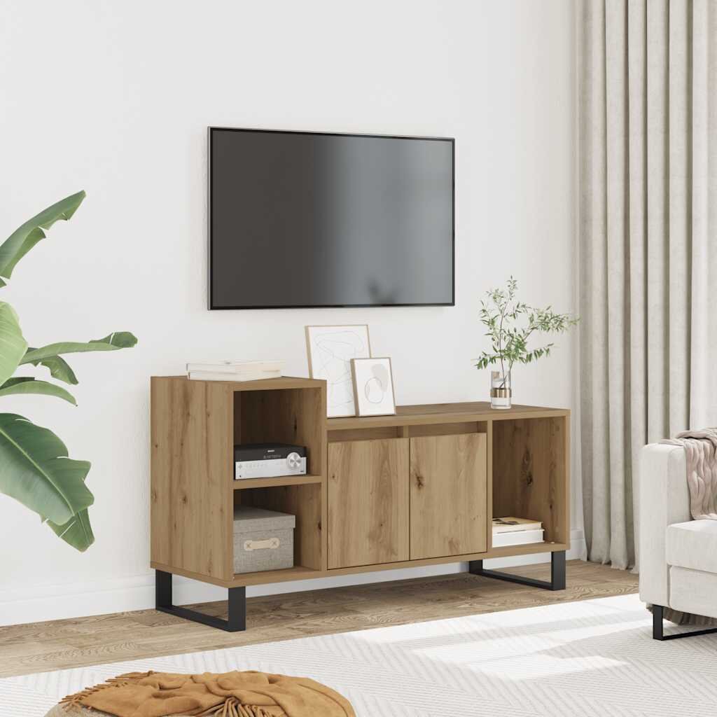 vidaXL ТВ шкаф дъб артизан 100x35x55 см инженерно дърво