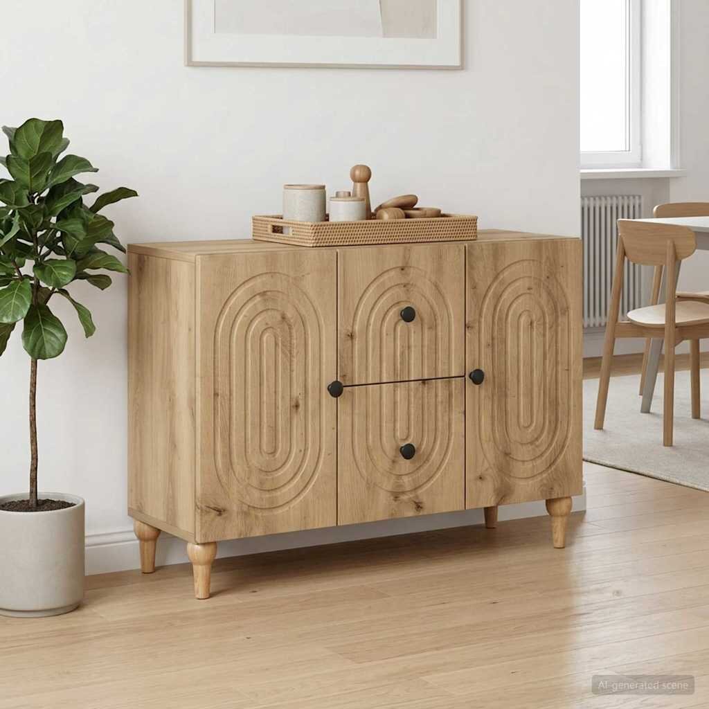 vidaXL ТВ шкаф Дъб артизан 89 x 345 x 60 см Инженерна дървесина