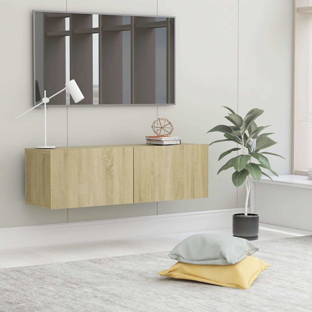 vidaXL ТВ шкаф дъб сонома 100x30x30 см инженерно дърво