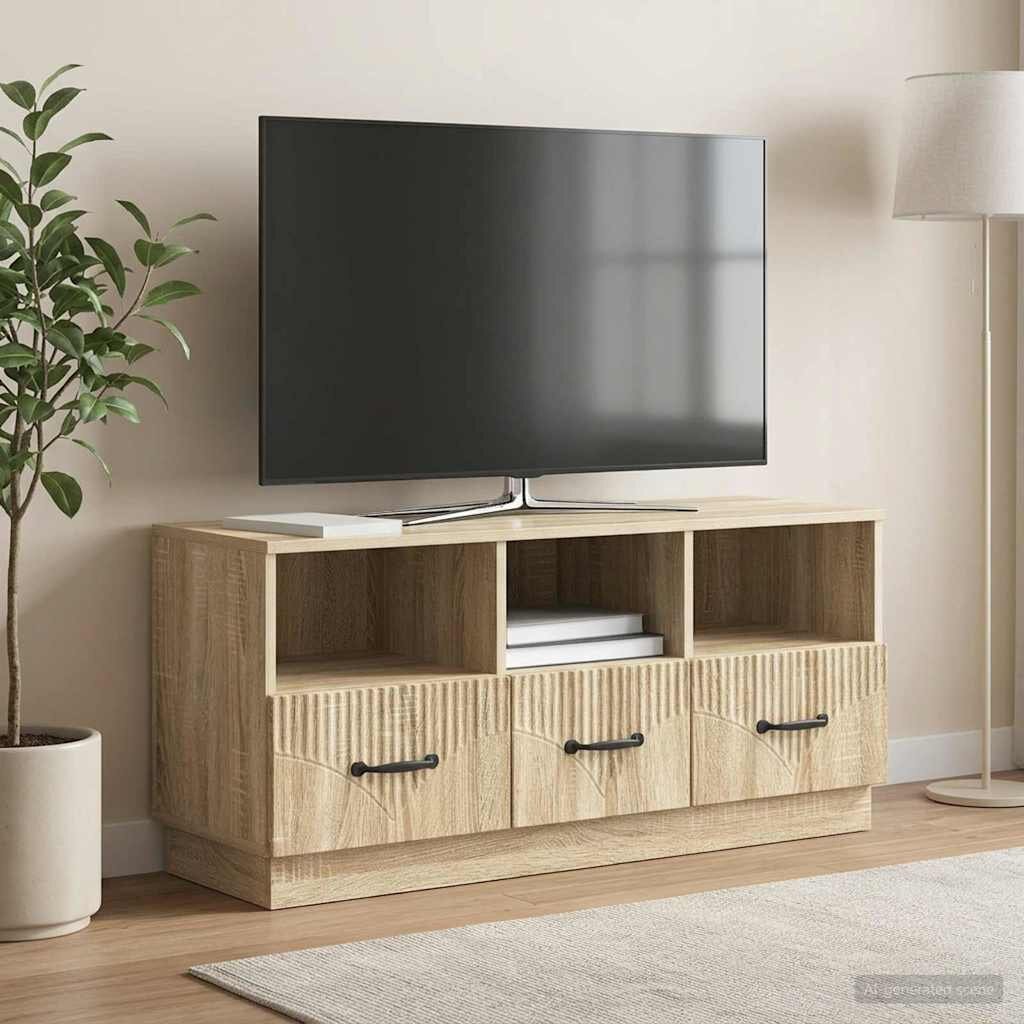 vidaXL ТВ шкаф Дъб сонома 102 x 345 x 47 см Инженерна дървесина
