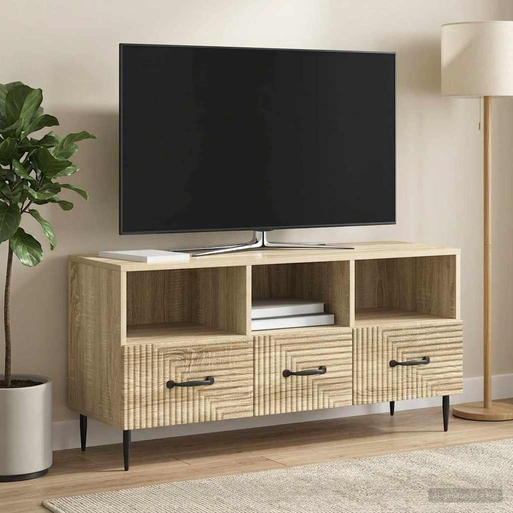 vidaXL ТВ шкаф Дъб сонома 102 x 345 x 50 см Инженерна дървесина