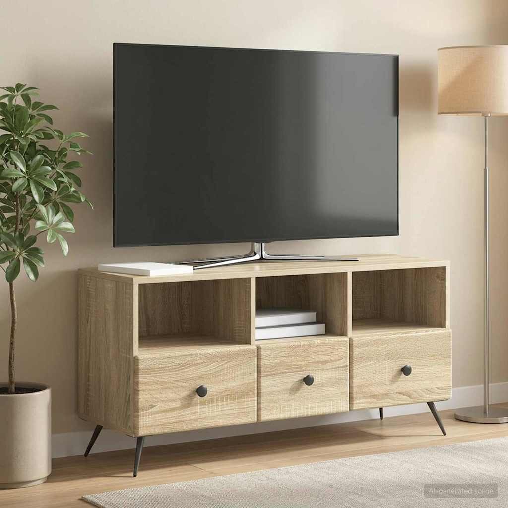 vidaXL ТВ шкаф Дъб сонома 102 x 345 x 50 см Инженерна дървесина