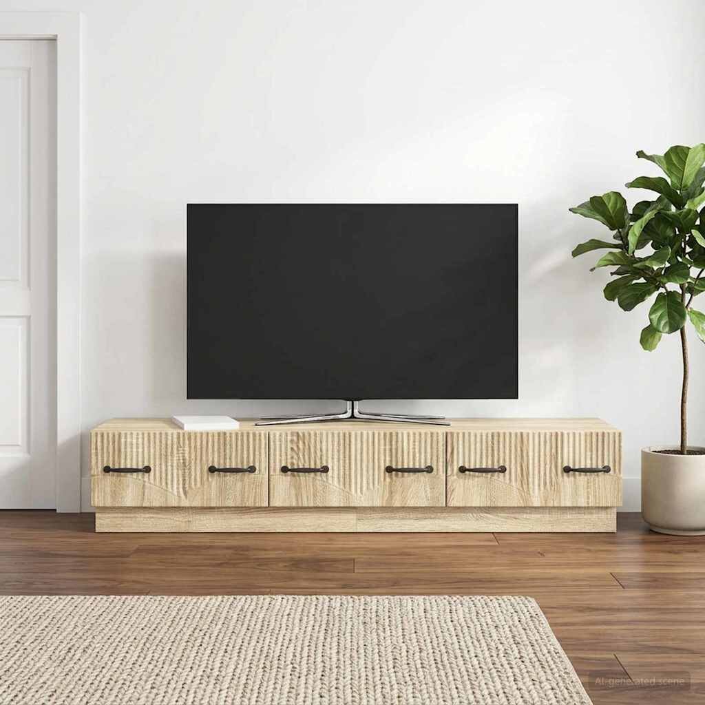 vidaXL ТВ шкаф Дъб сонома 147 x 345 x 27 см Инженерна дървесина