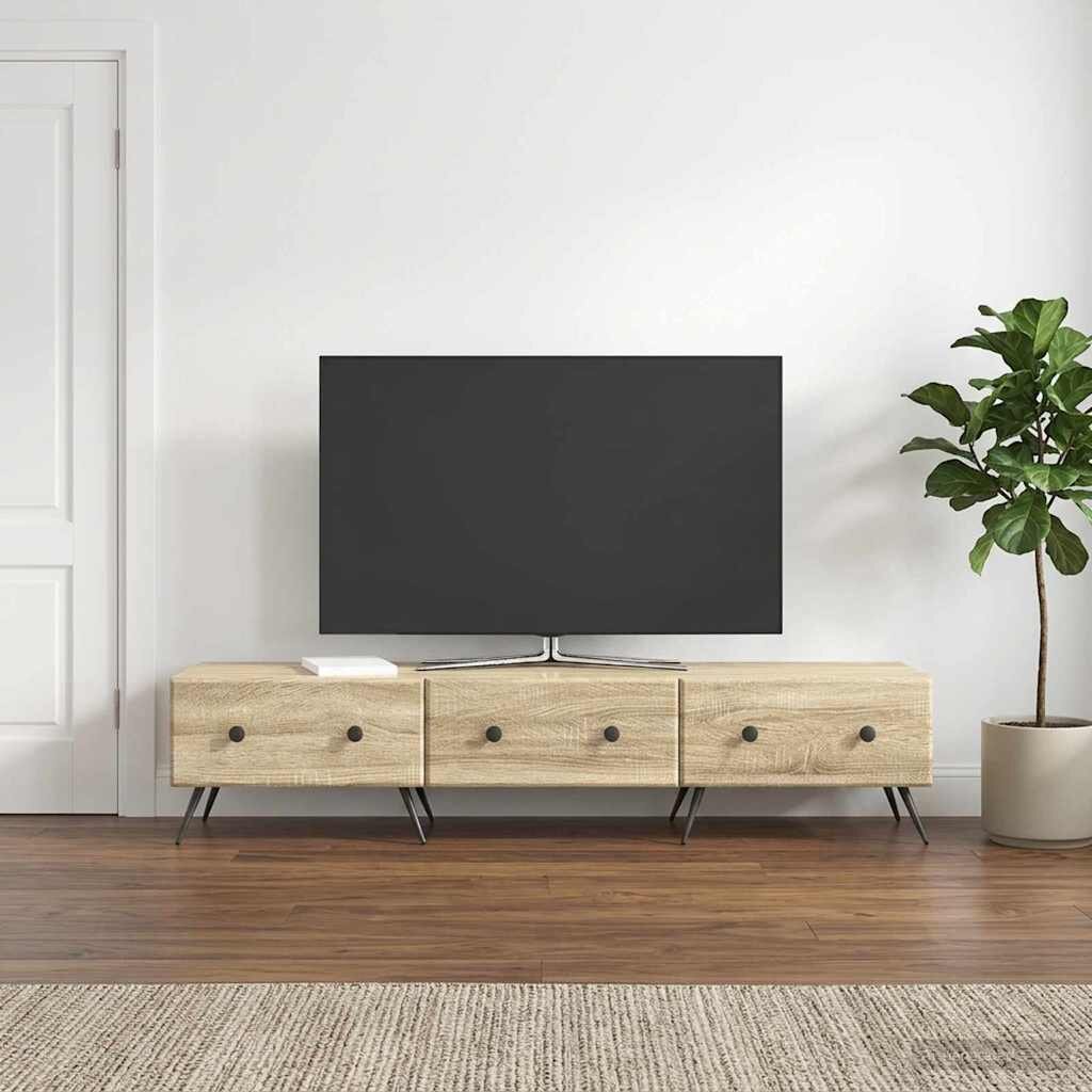 vidaXL ТВ шкаф Дъб сонома 147 x 345 x 30 см Инженерна дървесина