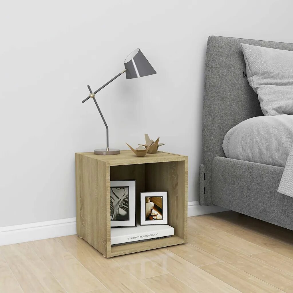 vidaXL ТВ шкаф дъб сонома 37x35x37 см инженерно дърво