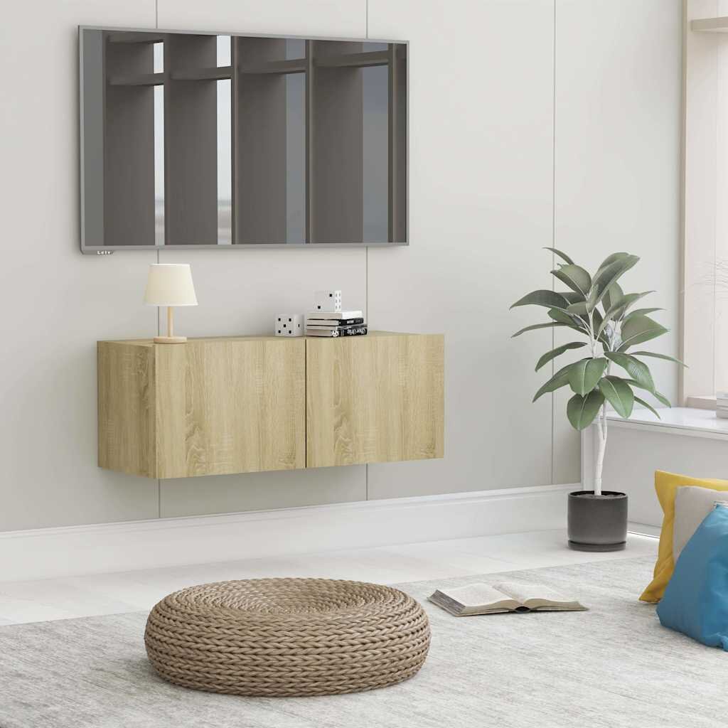 vidaXL ТВ шкаф дъб сонома 80x30x30 см инженерно дърво