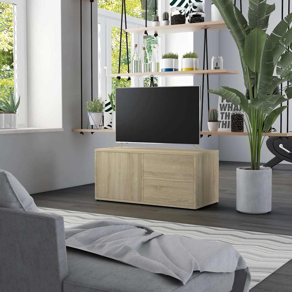 vidaXL ТВ шкаф дъб сонома 80x34x36 см инженерно дърво