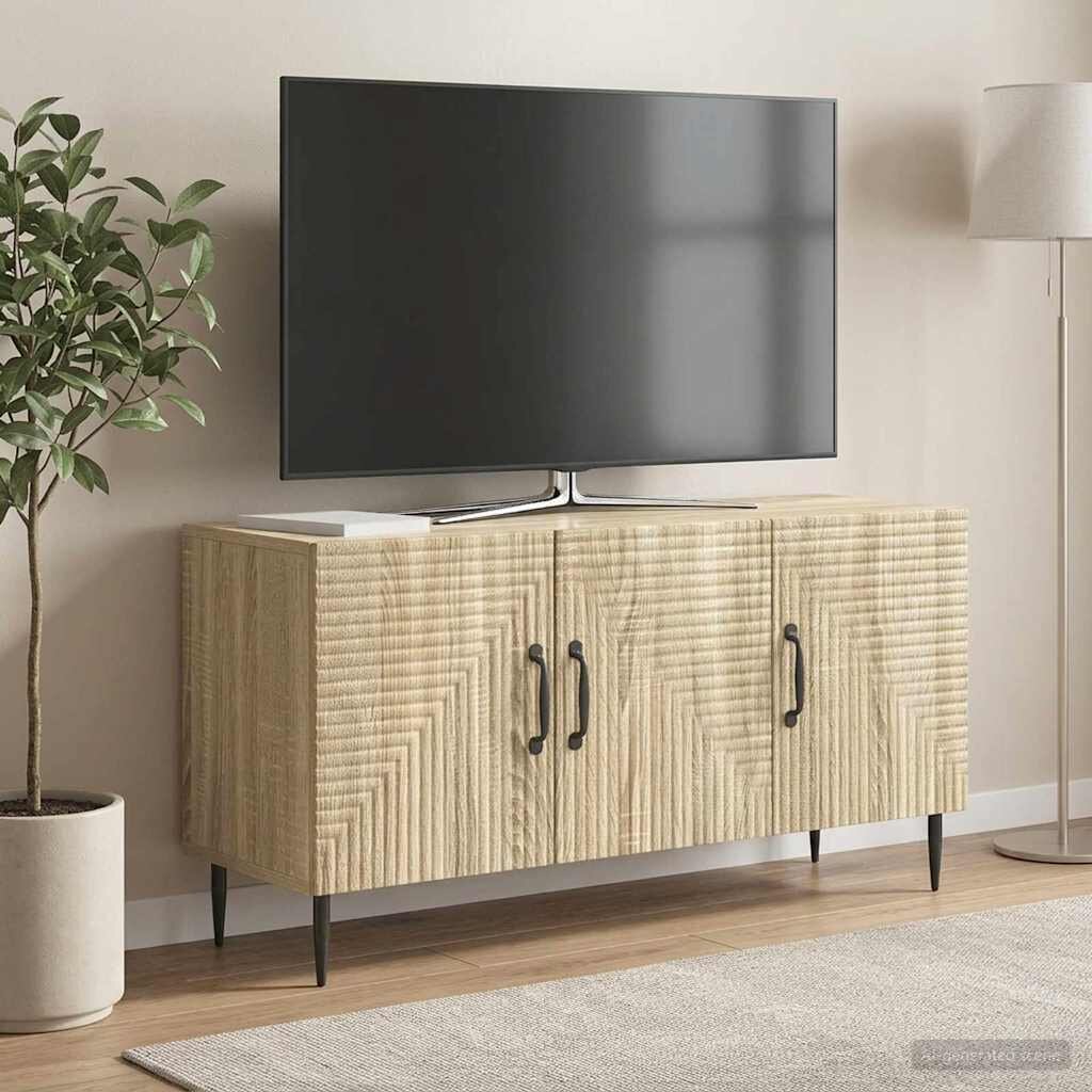 vidaXL ТВ шкаф Дъб сонома 99 x 345 x 50 см Инженерна дървесина