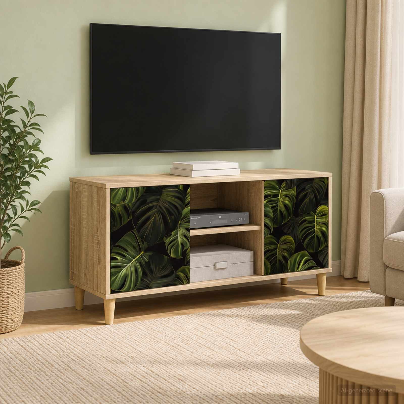 vidaXL ТВ шкаф ELBURG 102 x 33 x 50 см Сонома Инженерна дървесина