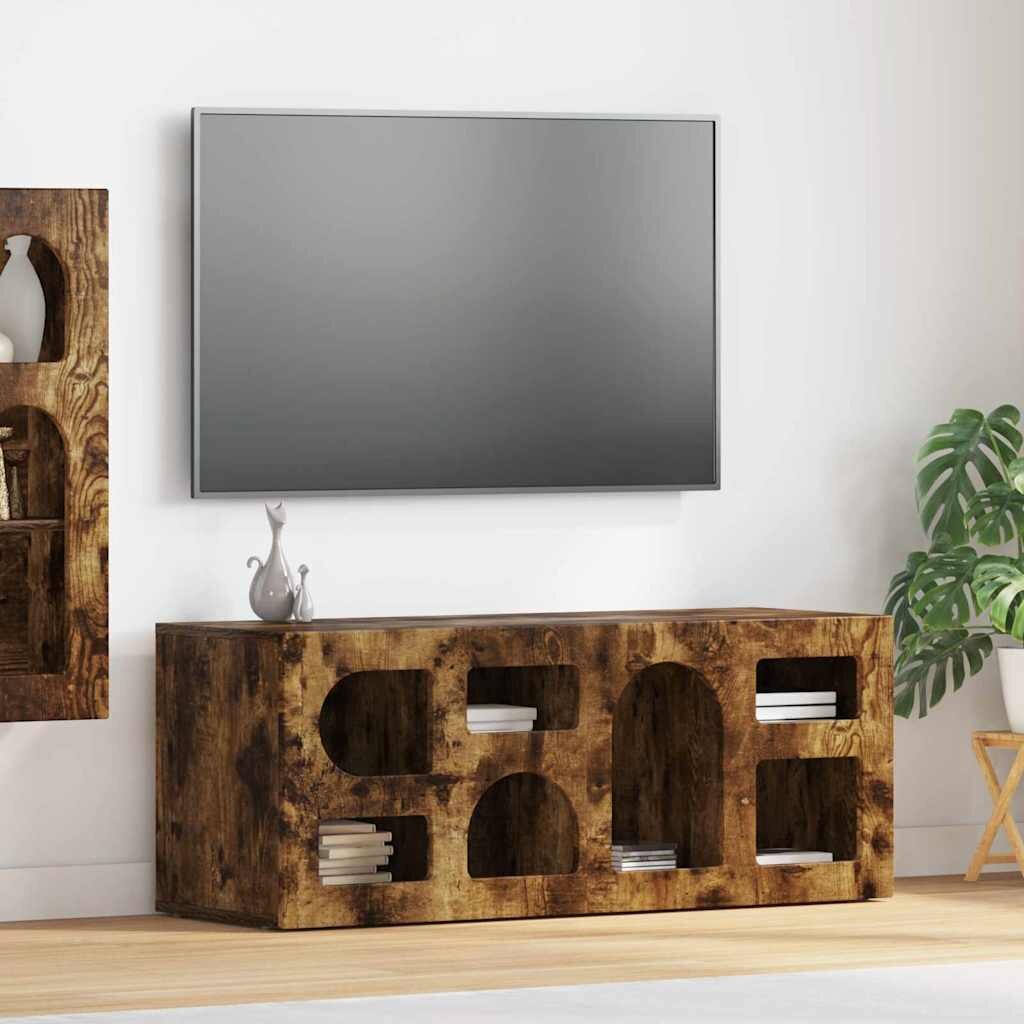 vidaXL ТВ шкаф ELST 100 x 35 x 40 см Димян дъб Инженерна дървесина