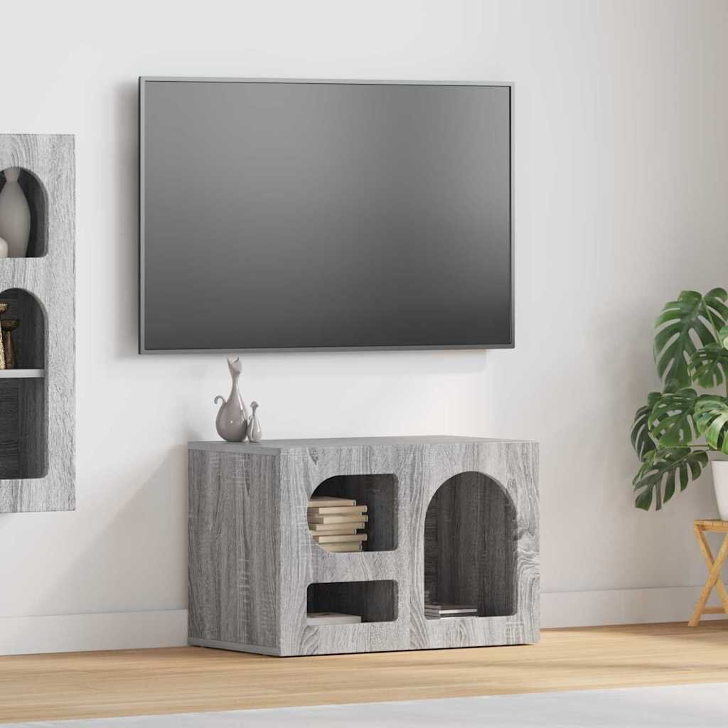 vidaXL ТВ шкаф ELST 60 x 35 x 40 см Сив Сонома Инженерна дървесина