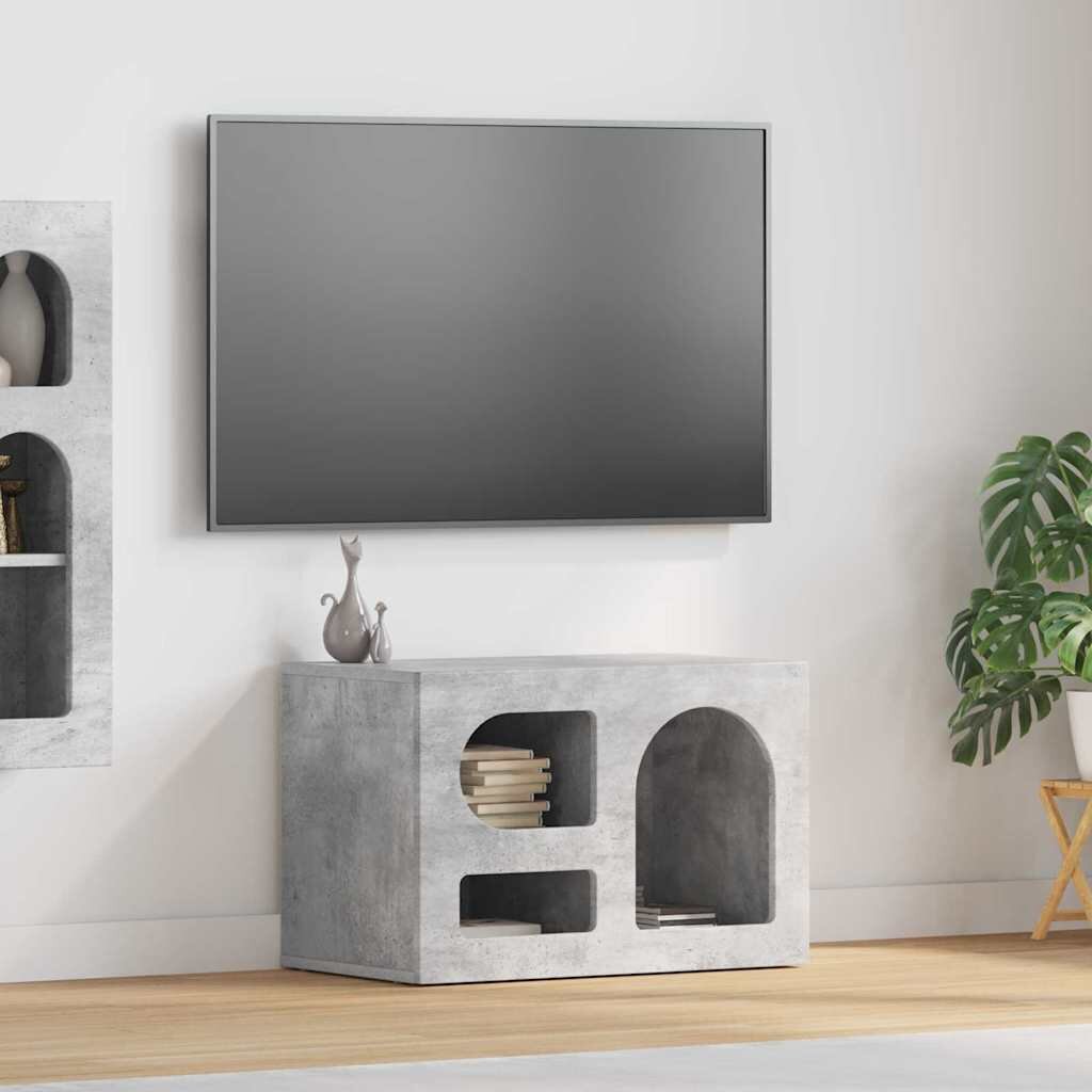 vidaXL ТВ шкаф ELST 60 x 35 x 40 см Циментено сиво Инженерна дървесина