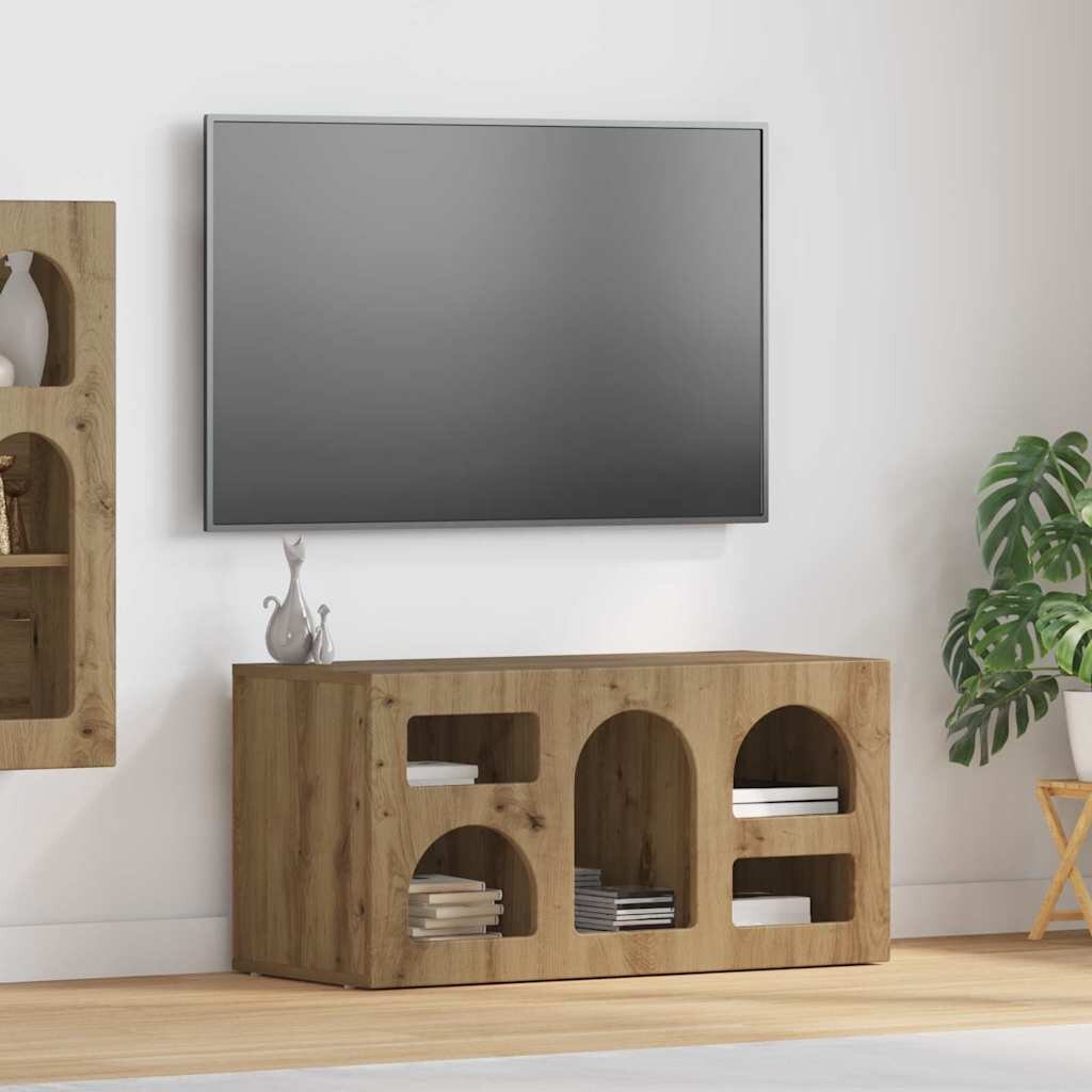 vidaXL ТВ шкаф ELST 80 x 35 x 40 см Дъб Инженерна дървесина