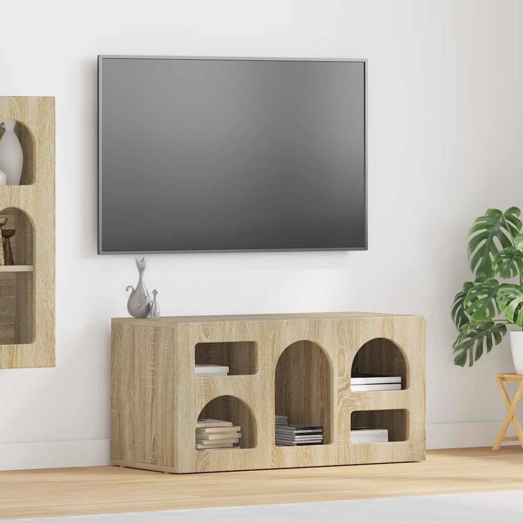 vidaXL ТВ шкаф ELST 80 x 35 x 40 см Сонома дъб Инженерна дървесина