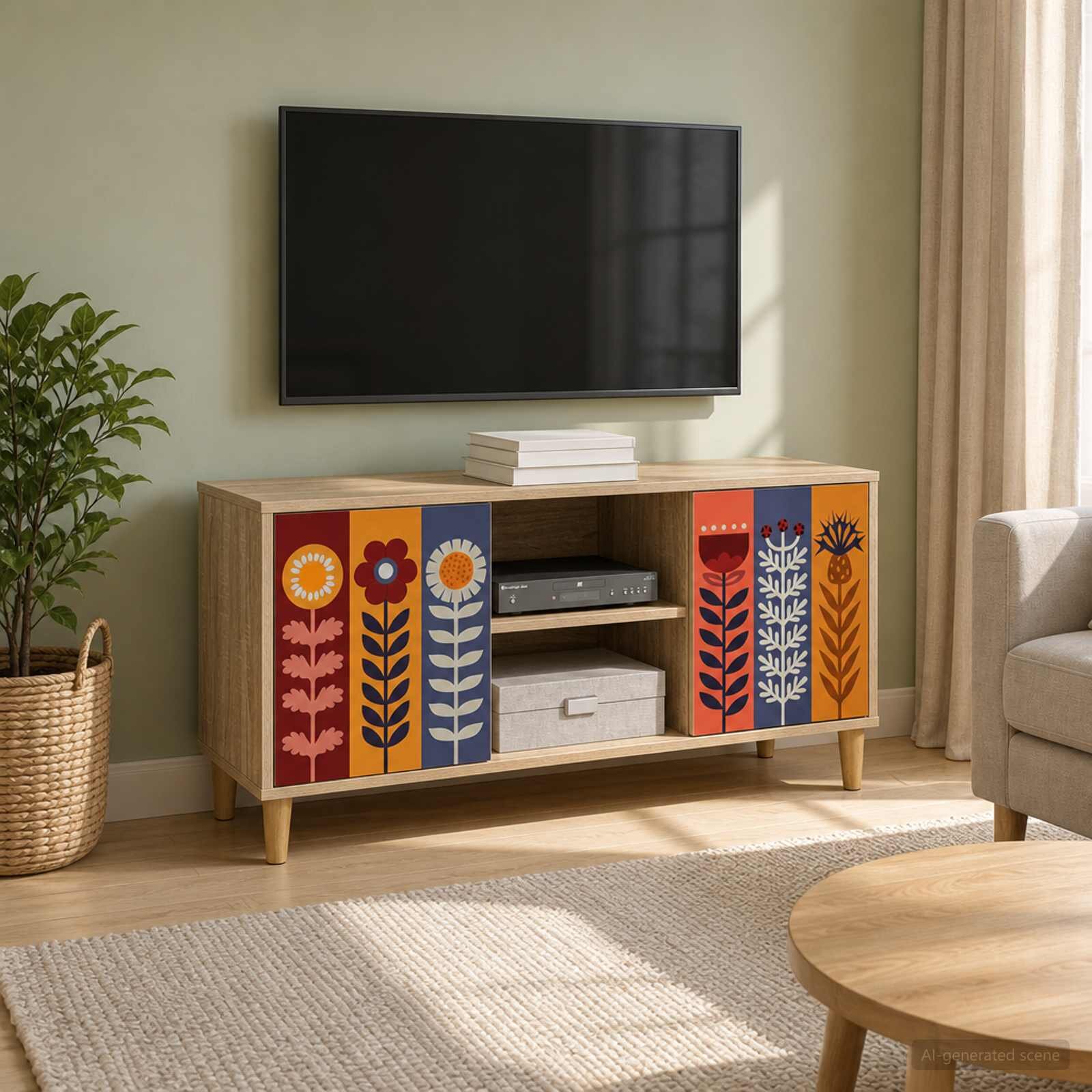 vidaXL ТВ шкаф ESSEN 102 x 33 x 50 см Сонома Инженерна дървесина