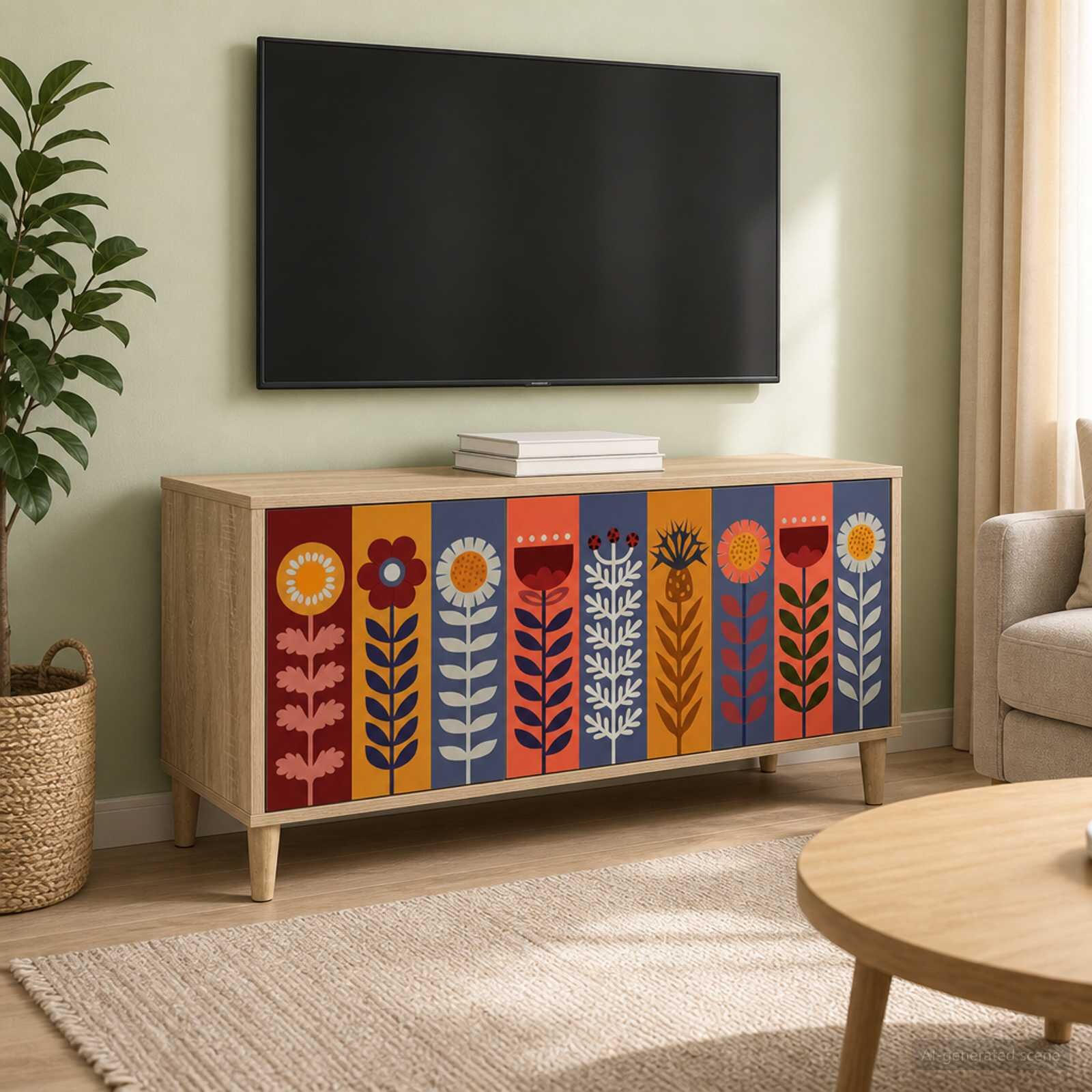 vidaXL ТВ шкаф ESSEN 102 x 33 x 50 см Сонома Инженерна дървесина